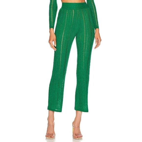 cult gaia Pants - Cult Gaia Savannah Knit Pants in Vine Medium New Womens Knit Trousers